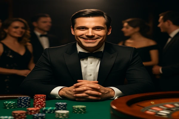 নিয়ন আলোয় আলোকিত আধুনিক গেমিং প্ল্যাটফর্মে স্টাইলিশ প্রদর্শনী