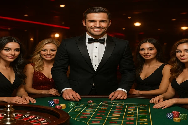 একজন পুরুষ অনলাইন গেমে জয়ী হওয়ার খুশি উদযাপন করছেন, চারপাশে গেমিং প্রতীকগুলো ভেসে উঠছে